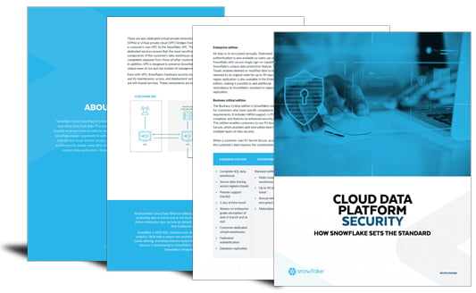 Setting the benchmark in cloud data platform security