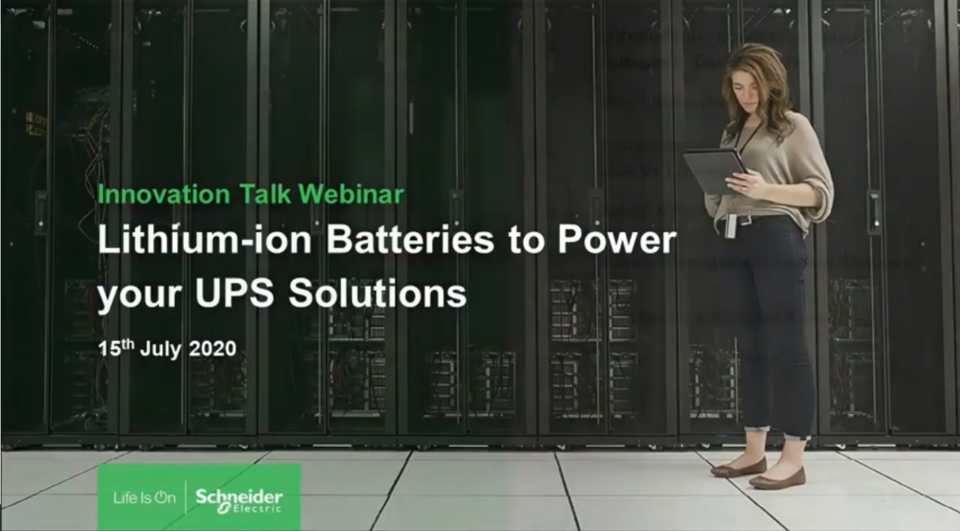 Innovation Talk: Lithium-Ion Batteries to Power your UPS