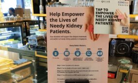 Kidney dialysis foundation in Singapore transforms the tin cans used for fundraising