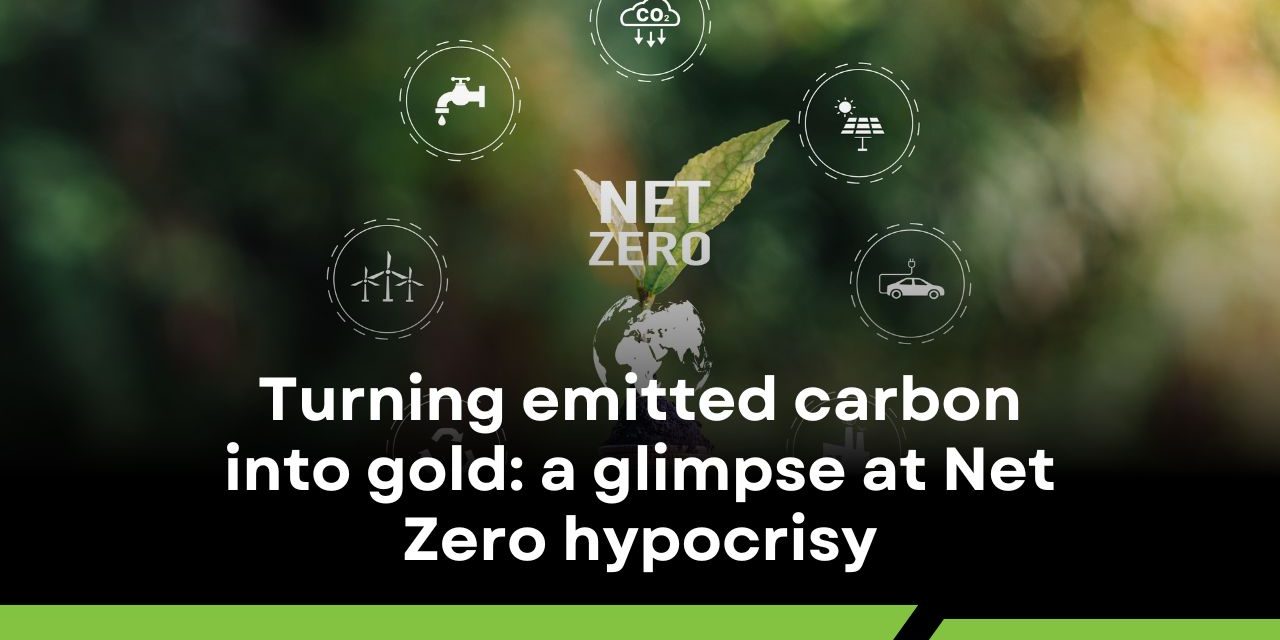 Turning emitted carbon into gold: a glimpse at Net Zero hypocrisy